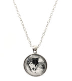 Loving Wolves Glass Dome Chain Necklace 