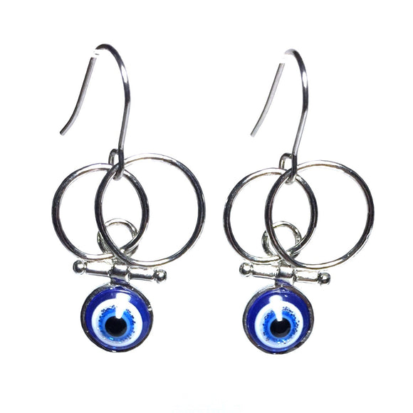 Evil Eye Circles Earrings