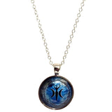 Goddess Triple Moon Glass Dome Chain Necklace