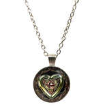 Celtic Heart Knot Glass Dome Pendant Chain Necklace