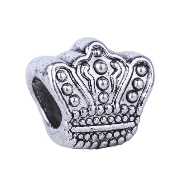 Crown Slider Bead Charm (Fits Pandora)