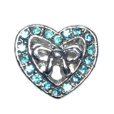 Rhinestone Heart Slider Bead Fits Pandora Chain Charm Bracelet