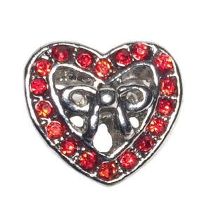 Rhinestone Heart Slider Bead Fits Pandora Chain Charm Bracelet