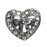 Rhinestone Heart Slider Bead Fits Pandora Chain Charm Bracelet