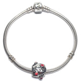 Love Red Rhinestone Slider Bead Fits Pandora Chain Charm Bracelet