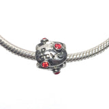 Love Red Rhinestone Slider Bead Fits Pandora Chain Charm Bracelet