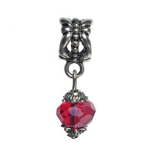 Red Glass Crystal Handcrafted Bead Charm Fits Pandora Chain Bracelet