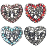 Rhinestone Heart Slider Bead Fits Pandora Chain Charm Bracelet