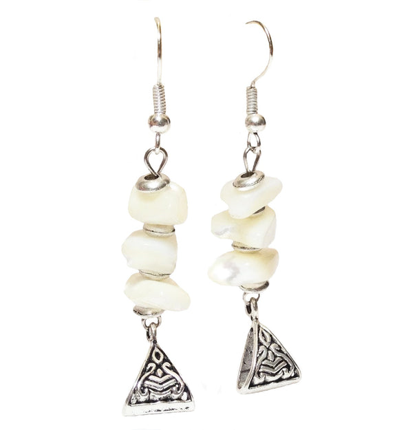 Natural Seashell Tower Beaded Handcrafted Earrings